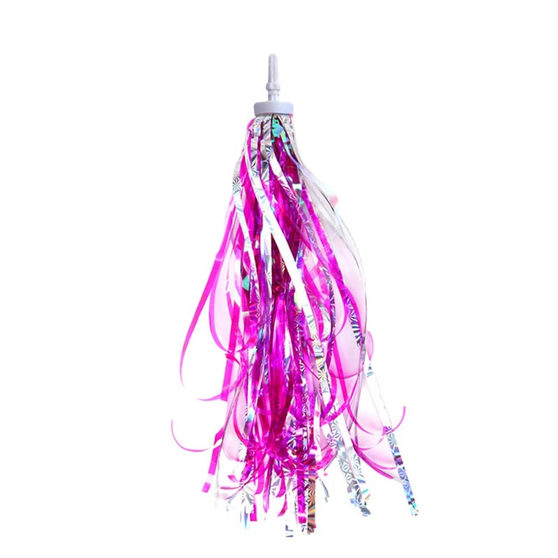 DELIGHTBOX Kids Bicycle Bike Handlebar Scooter Streamers Sparkle Tassel Ribbon for Girls Boys Hot Pink - Image 1
